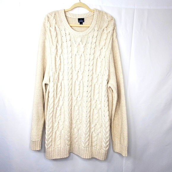 Cable Knit Sweater Dress Size XXXL / 3X Cotton Blend Fisherman Coastal Stretch - Picture 1 of 13